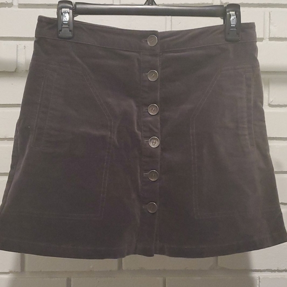 Gray corduroy mini skirt - Picture 1 of 4